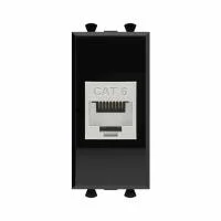 Розетка компьютерная 1мод. Avanti "Черный квадрат" RJ45 модульная кат.6 экранир. DKC 4402791