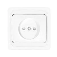 Розетка 1-м СП Валери 16А IP20 без заземл. защ. шторки бел. UNIVersal В0022x