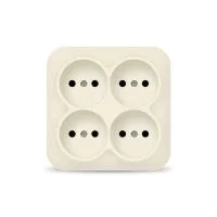Розетка 4-м ОП 10А IP20 квадрат. без заземл. сл. кость IONICH 1453
