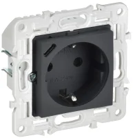 Розетка SKANDY 18Вт 16А с заземл. защ. штроки с USB C SK-R17G графит IEK SK-R14-16-U14-018-K53