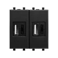 Устройство зарядное USB модульное 2мод. Avanti "Черный матовый" DKC 4412542