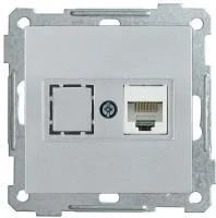 Розетка компьютерная СП Bolero РК11-1-Б RJ45 кат.6 механизм серебр. IEK EKB16-01-K23