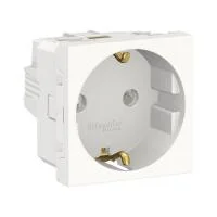 Розетка 1-м 2мод. Unica Modular 16А IP20 250В с заземл. без защ. шторок винт. клеммы бел. SchE NU303618