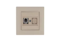 Розетка компьютерная CAT 5+гнездо Karea RIZZ крем Makel 88010035