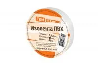 Изолента ПВХ 0,13*15мм Белая 20м TDM