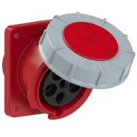 435-6 PCE Розетка встраиваемая наклонная 63А/400V/3P+N+E/IP67, фланец 100x112
