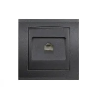 Розетка компьютерная 1-м СП Бриллиант в сборе графит Universal 7947601-Gr