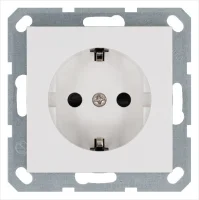 Розетка 1-м Shuko 16А IP20 с заземл. защ. шторки механизм бел. глянцевый Jasmart G5501W