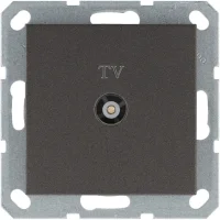 Розетка телевизионная проходная TV Ф9.5мм механизм мокко Jasmart G6002Z
