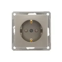Розетка 1-м СП W59 16А IP20 с заземл. защ. шторки механизм шампань SE RS16-152-4-86