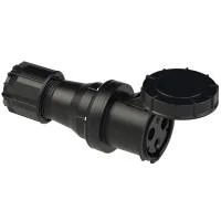 243-6xs PCE Розетка кабельная 125А/230V/1P+N+E/IP67, черная