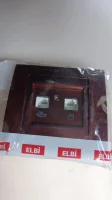 Розетка компьютерная + телефонная 2-м Zena RJ45 кат.6 + RJ11 орех ABB 500-012900-249