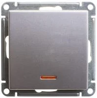 Переключатель проходной 1-кл. СП W59 10А IP20 10AX с подсветкой механизм матов. хром SE VS610-157-5-86