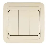 Выключатель 3-кл. 3п СП Mimoza 10А IP20 крем./крем. Makel 25091