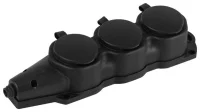 Колодка ЭРА KX-3e-B-IP44 каучуковая с заземлением 3 розетки 16A IP44 черн. Эра Б0068453