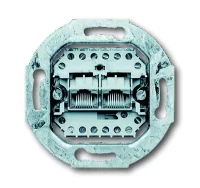 Розетка компьютерная + телефонная 2-м RJ11/12 + RJ45 ISDN кат.3 8/8п раздельно механизм ABB 2CKA000230A0243