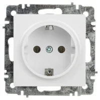 Розетка Intro Accent 6-202-01 2P+E Schuko 16А-250В IP20 СУ AL/CU бел. Intro Б0063678