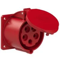325-6f7 PCE Розетка встраиваемая 32А/400V/3P+N+E/IP44, фланец 75x75