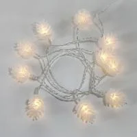 Гирлянда светодиодная "Шишки" 1.5м 10LED тепл. бел. провод прозр. 2хAA (батарейки не в комплекте) Neon-Night 303-098