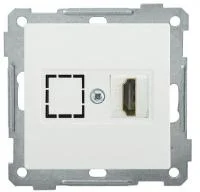 Розетка аудио/видео HDMI СП BOLERO РHDMI-0-Б механизм бел. IEK EHB10-K01