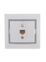 Розетка компьютерная 1-м СП Mira RJ45 бел./сер. LEZARD 701-0215-139