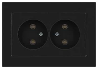 Розетка Accent 6-204-05 2х2P 16А-250В IP20 СУ AL/CU антрацит Intro Б0063465