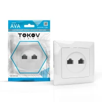 Розетка компьютерная 2-м СП AVA в сборе бел. TOKOV LIGHT TKL-AV-RC2-C01