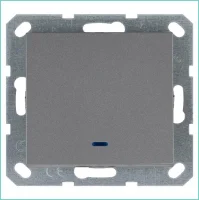 Выключатель 1-кл. 10А IP20 с подсветкой механизм алюм. Jasmart G3011NS