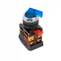 Переключатель ANLC-22 3P син. с подсветкой 380В NO+NC EKF psw-anlc-3p-b-380