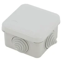 Коробка распаячная KORz-70-70-40-4gv открытой установки 70х70х40мм защелк. крышка 4 вставл. сальника IP55 Эра Б0055758