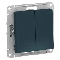 Переключатель проходной 2-кл. СП AtlasDesign 10А IP20 (сх. 6/2) 10AX механизм изумруд SE ATN000865