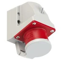 515-6d PCE Вилка настенная 16A/400V/3P+N+E/IP44 с крышкой