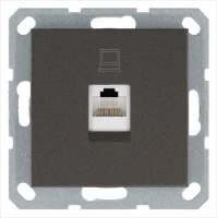Розетка компьютерная 1-м RJ45 IP20 кат. 5E механизм мокко Jasmart G6105Z