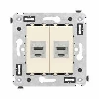 Розетка компьютерная 2-м СП Avanti "Ванильная дымка" RJ45 кат.6A без шторок экранир. механизм DKC 4405774