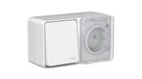 Блок ОП AtlasDesign PROFI IP54 (розетка 16А заземл. защ. шторки + 1-кл. выключатель 10А) сер. SE ATN543070