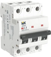 Выключатель автоматический модульный 3п L 2А M06N-DC ARMAT IEK AR-M06N-3-L002DC