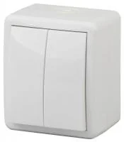 Выключатель 2-кл. ОП Эра Эксперт 10А IP54 11-1404-01 250В 10AX бел. Эра Б0020675