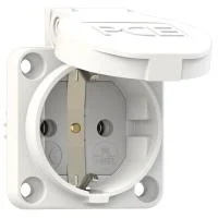 109-0w Розетка встраиваемая безвинтовая 16A/250V/1P+N+E/IP54 белого цвета