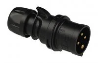 014-6ttx PCE Вилка кабельная 16А/400V/3P+E/IP44, безвинтовое подключение, черная