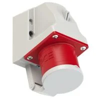 524-6d PCE Вилка настенная 32А/400V/3P+E/IP44 с крышкой