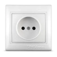 Розетка 1-м СП Севиль 16А IP20 без заземл. бел. UNIVersal С0022