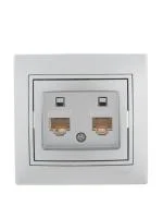 Розетка компьютерная 2-м СП Mira RJ45 сер. метал. LEZARD 701-1010-141