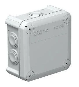 Коробка распределительная 114х114х57мм IP66 T60 7хM25 свет. сер. OBO 2007061