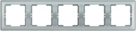 Рамка 5-м BOLERO РГ-5-БС горизонт. серебр. IEK EMB50-K23