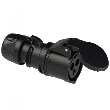 213-6x PCE Розетка кабельная 16А/230V/1P+N+E/IP44, черная