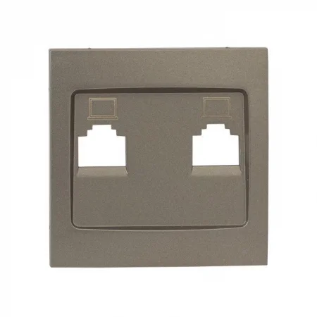 Панель лицевая Валенсия для розетки 2-м RJ-45 кашемир PROxima EKF ESK02-L-035-40