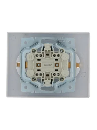 Розетка 2-м СП KARINA термопласт с заземл. жемчуж./бел. перламутр LEZARD 707-3000-127B