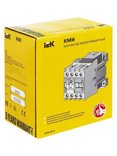 Контактор КМИ-22510 25А 24В/АС3 1НО IEK KKM21-025-024-10