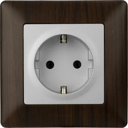 Механизм розетки 1-м СП Valena Life 16А IP2X 250В 2К+З с лиц. панелью безвинт. зажимы алюм. Leg 753621