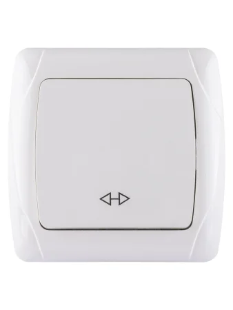 Перекрестный выключатель 1-кл. 10А белый "Онега" TDM